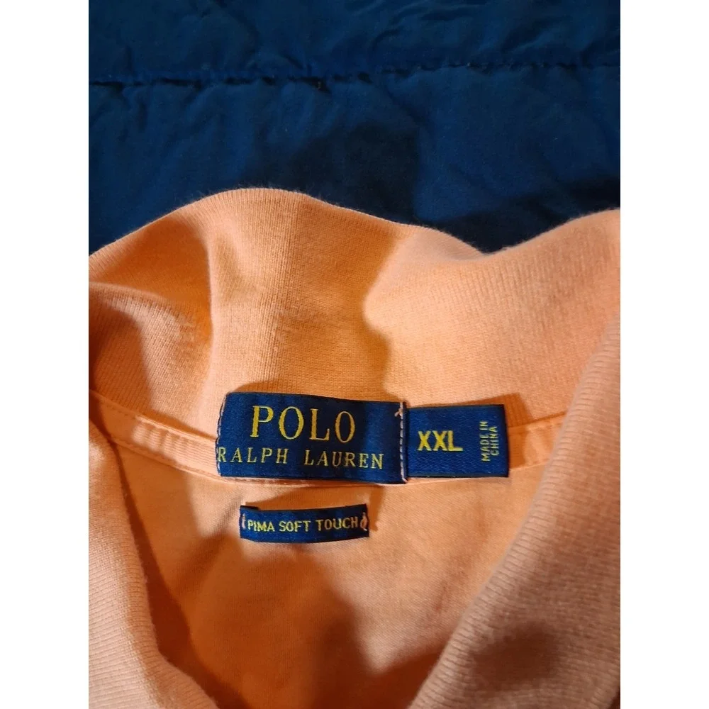 Polo Ralph Lauren Pima Soft Touch Polo Shirt Mens XXL Orange Short Sleeve Cotton
